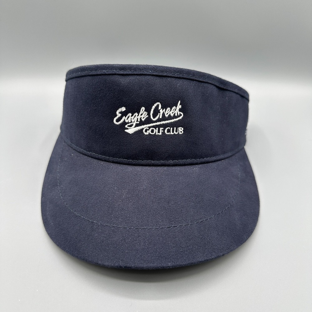 Adidas Eagle Creek Golf Club Visor Navy Blue Adjustable Stretch Cap Hat NWT